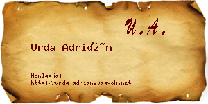 Urda Adrián névjegykártya